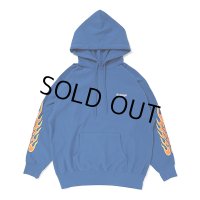 CHALLENGER/FLAMES HOODIE（BLUE）［プルオーバーパーカー-23秋冬］