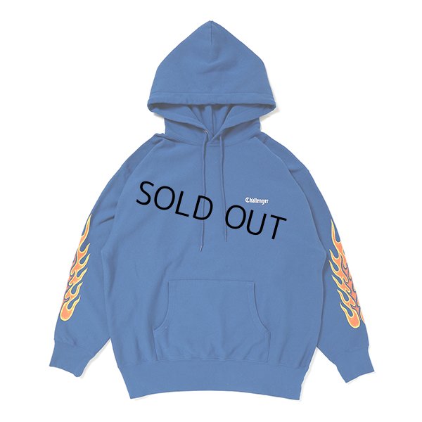 画像1: CHALLENGER/FLAMES HOODIE（BLUE）［プルオーバーパーカー-23秋冬］