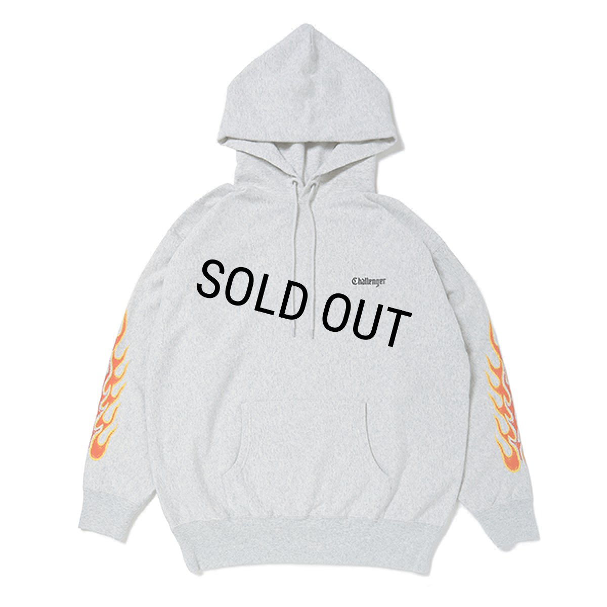 画像1: CHALLENGER/FLAMES HOODIE（HEATHER GRAY）［プルオーバーパーカー-23秋冬］ (1)