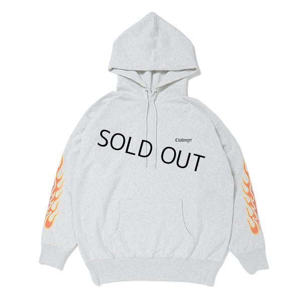 画像1: CHALLENGER/FLAMES HOODIE（HEATHER GRAY）［プルオーバーパーカー-23秋冬］