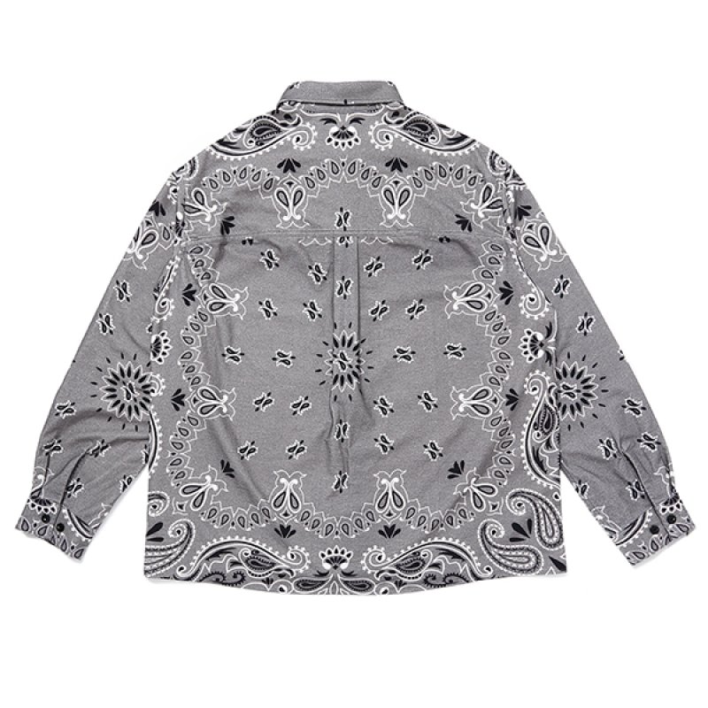画像2: CHALLENGER/L/S BANDANA NEL SHIRT（GRAY）［バンダナネルシャツ-23秋冬］