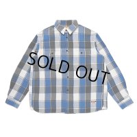 CHALLENGER/L/S BIG CHECK SHIRT（BLUE）［ビッグチェックシャツ-23秋冬］