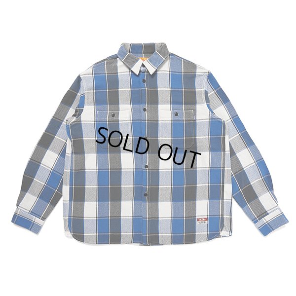 画像1: CHALLENGER/L/S BIG CHECK SHIRT（BLUE）［ビッグチェックシャツ-23秋冬］