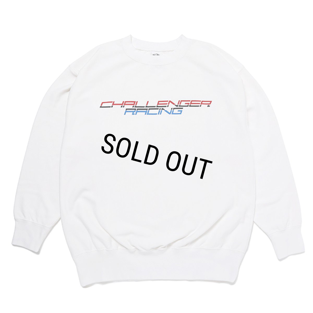 画像1: CHALLENGER/RACING LOGO C/N SWEAT（WHITE）［クルーネックスウェット-23秋冬］ (1)