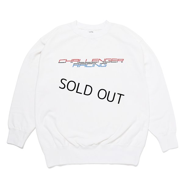 画像1: CHALLENGER/RACING LOGO C/N SWEAT（WHITE）［クルーネックスウェット-23秋冬］