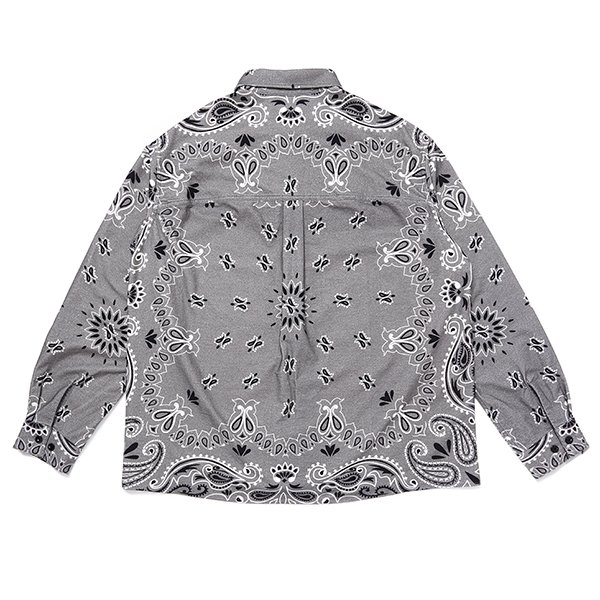 画像2: CHALLENGER/L/S BANDANA NEL SHIRT（GRAY）［バンダナネルシャツ-23秋冬］