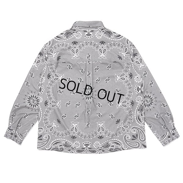 画像2: CHALLENGER/L/S BANDANA NEL SHIRT（GRAY）［バンダナネルシャツ-23秋冬］
