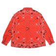 画像2: CHALLENGER/L/S BANDANA NEL SHIRT（RED）［バンダナネルシャツ-23秋冬］ (2)