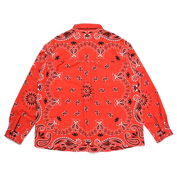 画像2: CHALLENGER/L/S BANDANA NEL SHIRT（RED）［バンダナネルシャツ-23秋冬］