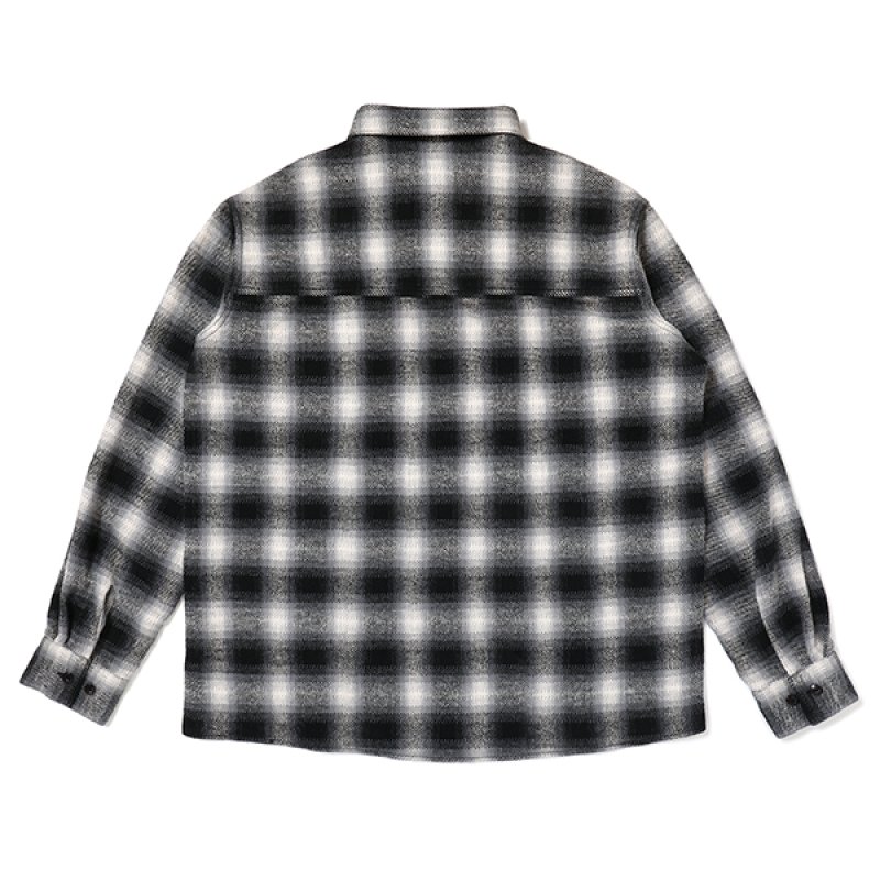 画像2: CHALLENGER/L/S CHECK WORK SHRIT（GRAY）［チェックワークシャツ-23秋冬］
