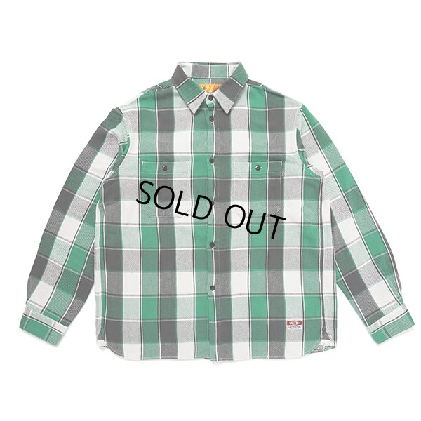 画像1: CHALLENGER/L/S BIG CHECK SHIRT（GREEN）［ビッグチェックシャツ-23秋冬］