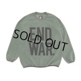 CHALLENGER/C/N END WAR FLEECE（DARK GREEN）［フリースクルーネック-23秋冬］