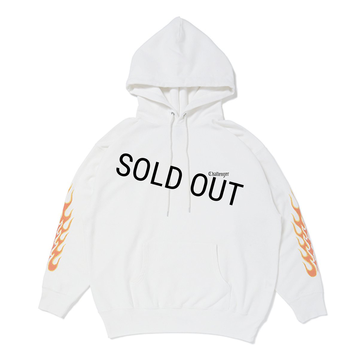 画像1: CHALLENGER/FLAMES HOODIE（WHITE）［プルオーバーパーカー-23秋冬］ (1)