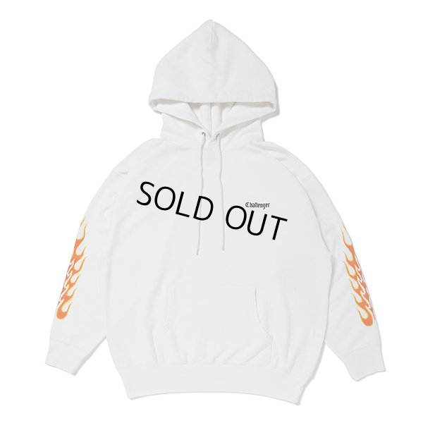 画像1: CHALLENGER/FLAMES HOODIE（WHITE）［プルオーバーパーカー-23秋冬］