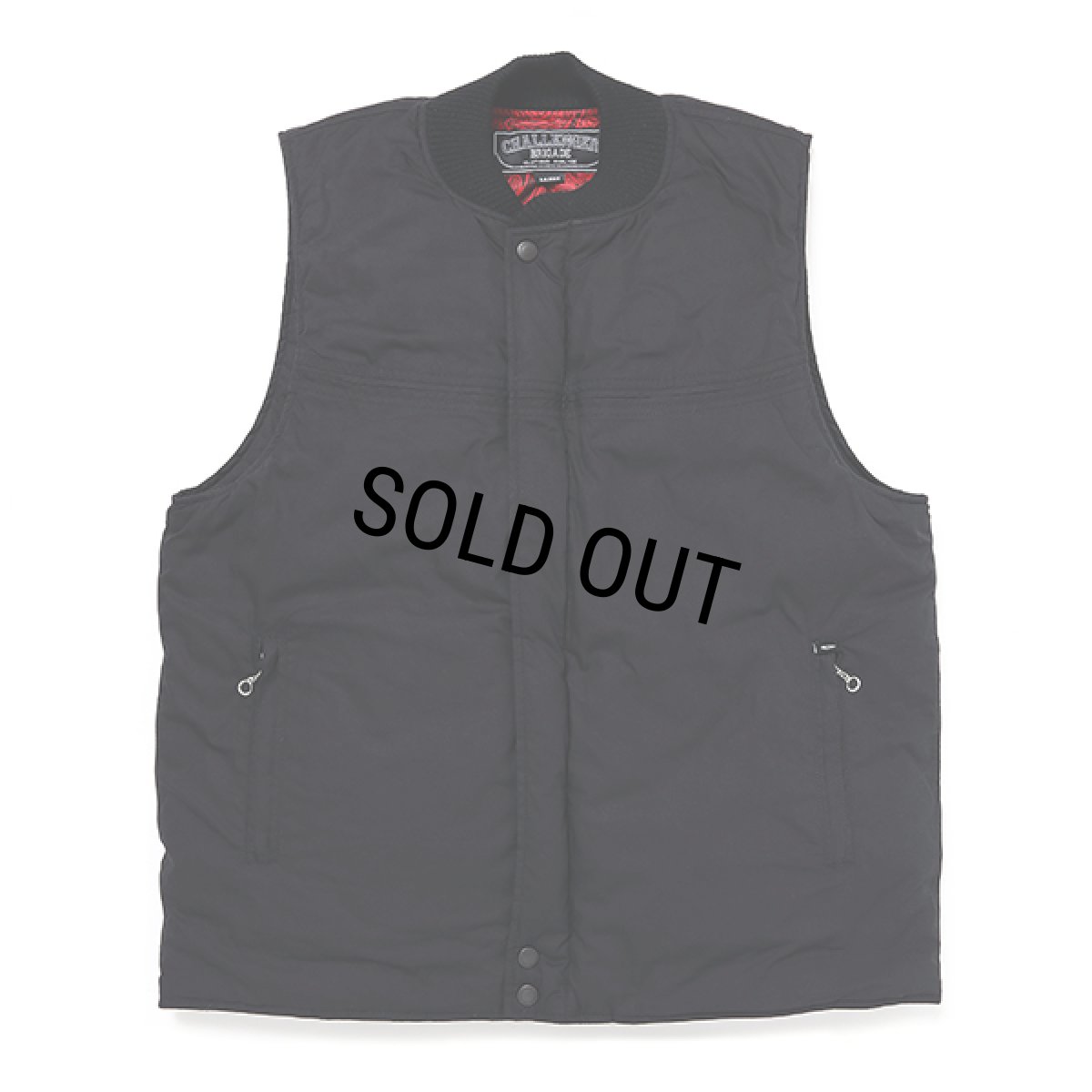 画像1: CHALLENGER/DERBY DOWN VEST（BLACK/RED）［ダービーダウンベスト-23秋冬］ (1)