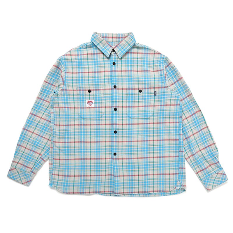 画像1: CHALLENGER/L/S CHECK SHRIT（BLUE）［チェックシャツ-23秋冬］