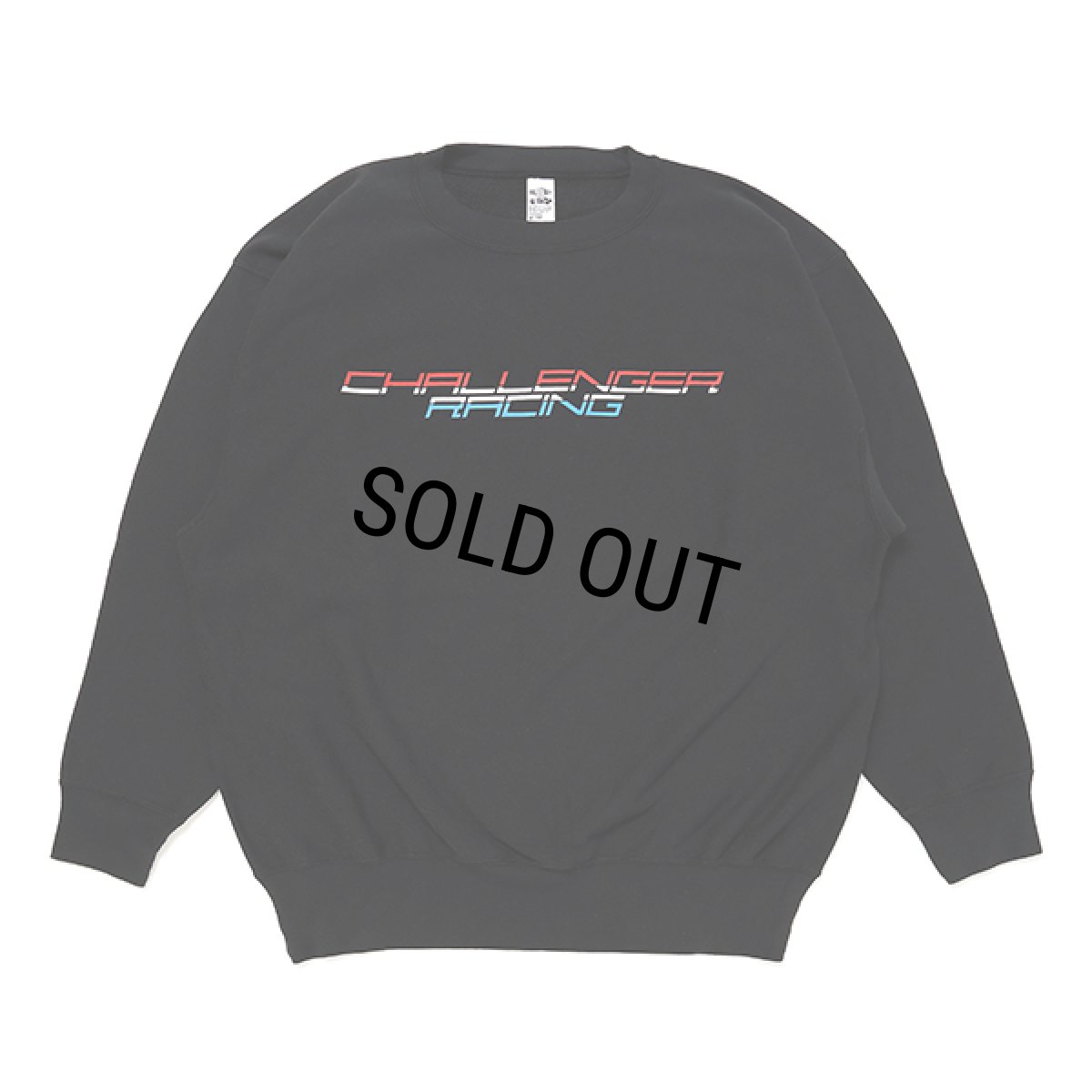 画像1: CHALLENGER/RACING LOGO C/N SWEAT（BLACK）［クルーネックスウェット-23秋冬］ (1)