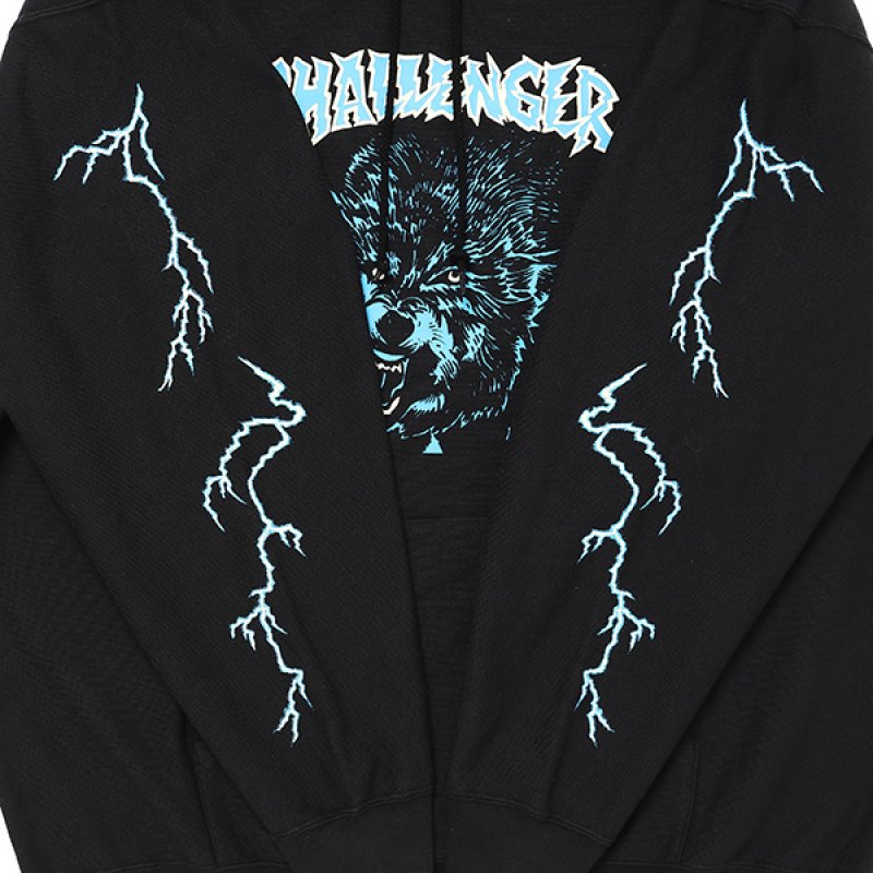 画像3: CHALLENGER/THUNDER WOLF HOODIE（BLACK）［プルオーバーパーカー-23秋冬］