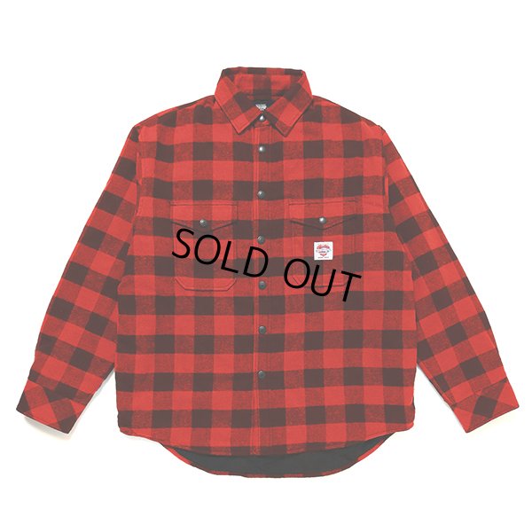 画像1: CHALLENGER/BUFFALO CHECK LINING SHIRT（RED/BLACK）［バッファローチェックライニングシャツ-23秋冬］