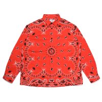 CHALLENGER/L/S BANDANA NEL SHIRT（RED）［バンダナネルシャツ-23秋冬］
