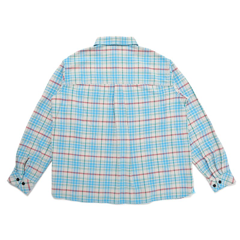 画像2: CHALLENGER/L/S CHECK SHRIT（BLUE）［チェックシャツ-23秋冬］