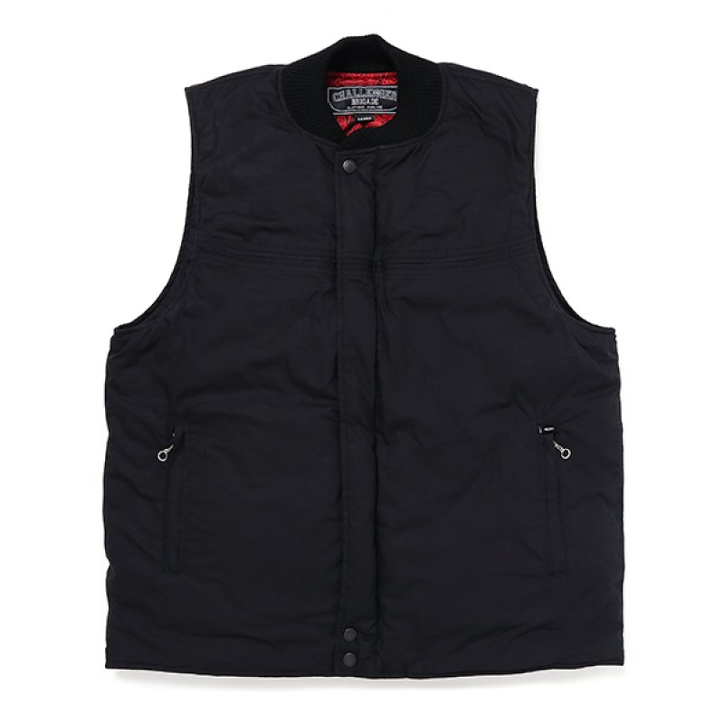 画像1: CHALLENGER/DERBY DOWN VEST（BLACK/RED）［ダービーダウンベスト-23秋冬］