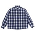 画像1: CHALLENGER/L/S CHECK WORK SHRIT（BLUE）［チェックワークシャツ-23秋冬］ (1)