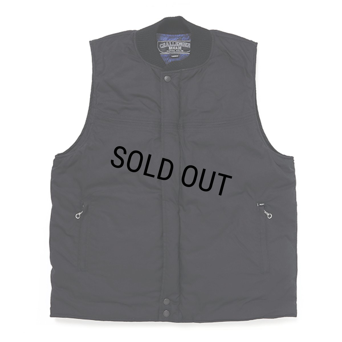 画像1: CHALLENGER/DERBY DOWN VEST（BLACK/NAVY）［ダービーダウンベスト-23秋冬］ (1)
