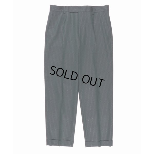 画像2: WACKO MARIA/DORMEUIL / GLITTER STRIPED PLEATED TROUSERS（TYPE-2）（GREEN）［ワンタックスラックス(TYPE-2)-23春夏］
