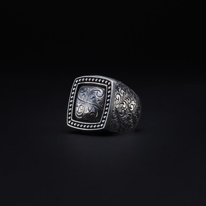 画像1: ANTIDOTE BUYERS CLUB/Engraved Mafia Ring（Silver）