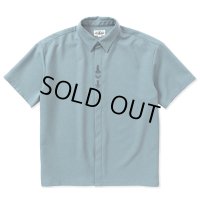 CALEE/Embroidery fly front S/S shirt（Lt.Blue）［フライフロントシャツ-23春夏］