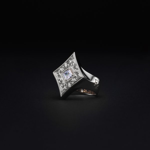 画像1: ANTIDOTE BUYERS CLUB/Engraved Diamond Ring（Silver）