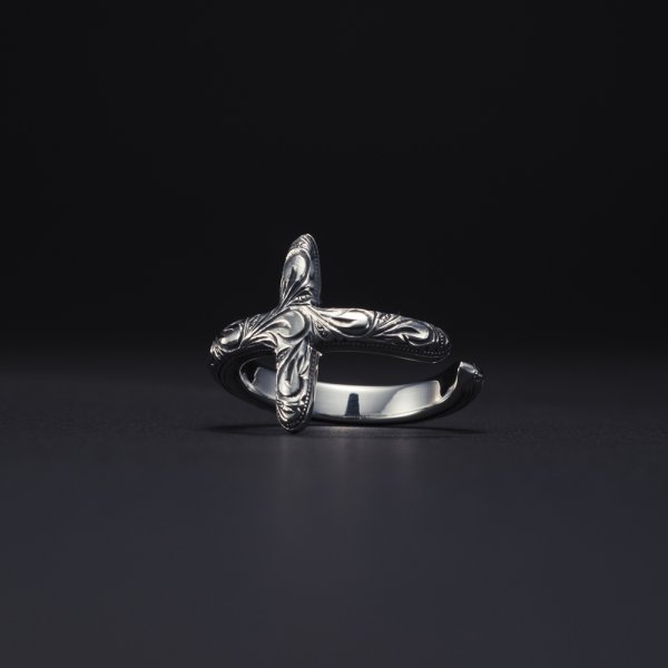画像1: ANTIDOTE BUYERS CLUB/Engraved Cross Ring（Silver）［クロスリング］