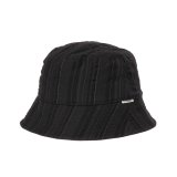 COOTIE PRODUCTIONS/Stripe Sucker Cloth Bucket Hat（Black）［ストライプサッカーバケットハット-23春夏］