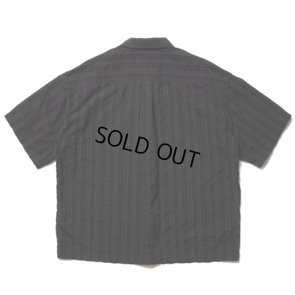 画像2: COOTIE PRODUCTIONS/Stripe Sucker Cloth Open Collar S/S Shirt（Black）［ストライプサッカーオープンカラーシャツ-23春夏］