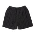 画像1: COOTIE PRODUCTIONS/Stripe Sucker Cloth 2 Tuck Easy Shorts（Black）［ストライプサッカーツータックショーツ-23春夏］ (1)