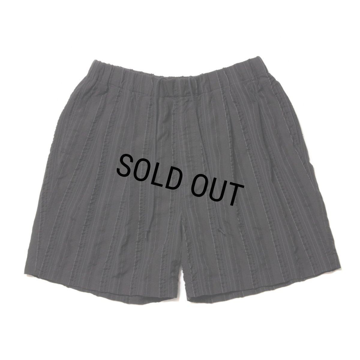 画像1: COOTIE PRODUCTIONS/Stripe Sucker Cloth 2 Tuck Easy Shorts（Black）［ストライプサッカーツータックショーツ-23春夏］ (1)