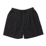 COOTIE PRODUCTIONS/Stripe Sucker Cloth 2 Tuck Easy Shorts（Black）［ストライプサッカーツータックショーツ-23春夏］
