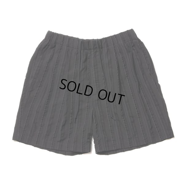 画像1: COOTIE PRODUCTIONS/Stripe Sucker Cloth 2 Tuck Easy Shorts（Black）［ストライプサッカーツータックショーツ-23春夏］