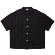 画像1: COOTIE PRODUCTIONS/Stripe Sucker Cloth Open Collar S/S Shirt（Black）［ストライプサッカーオープンカラーシャツ-23春夏］ (1)