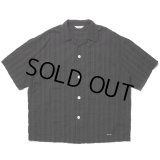 COOTIE PRODUCTIONS/Stripe Sucker Cloth Open Collar S/S Shirt（Black）［ストライプサッカーオープンカラーシャツ-23春夏］