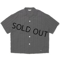 COOTIE PRODUCTIONS/Stripe Sucker Cloth Open Collar S/S Shirt（Black）［ストライプサッカーオープンカラーシャツ-23春夏］