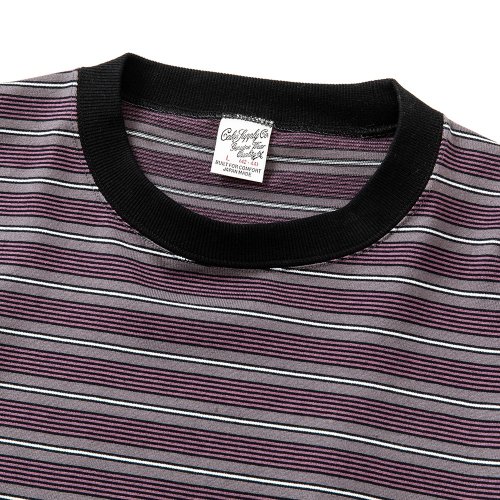 他の写真2: CALEE/Drop shoulder narrow pitch border S/S cutsew（Black/Purple） 【40%OFF】［ドロップショルダーボーダーT-23春夏］