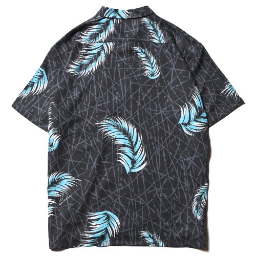 他の写真2: CALEE/Allover feather pattern amunzen cloth S/S shirt（Black） 【50%OFF】［フェザーオープンカラーシャツ-23春夏］