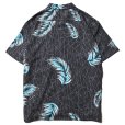 画像2: CALEE/Allover feather pattern amunzen cloth S/S shirt（Black） 【50%OFF】［フェザーオープンカラーシャツ-23春夏］ (2)