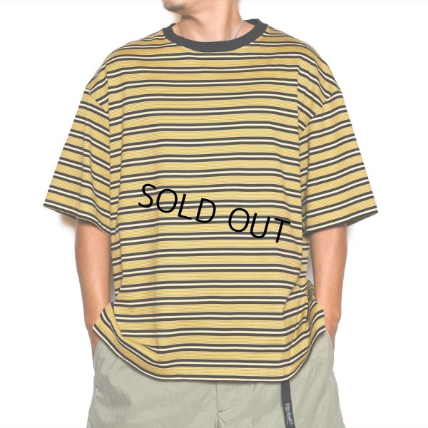 画像4: CALEE/Drop shoulder narrow pitch border S/S cutsew（Black/Mustard） 【40%OFF】［ドロップショルダーボーダーT-23春夏］