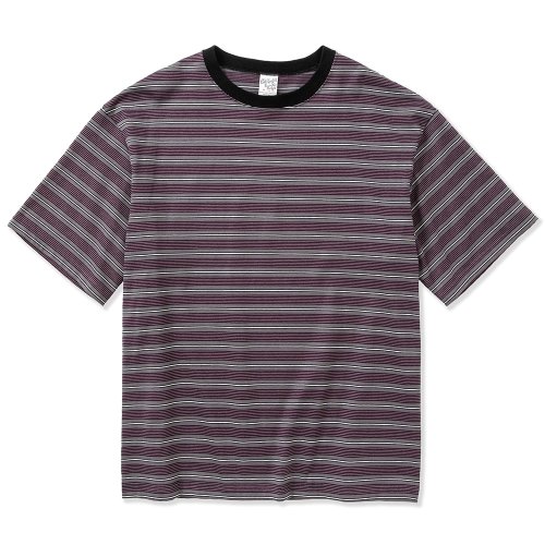 他の写真1: CALEE/Drop shoulder narrow pitch border S/S cutsew（Black/Purple） 【40%OFF】［ドロップショルダーボーダーT-23春夏］