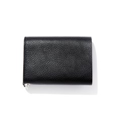 画像2: CALEE/SILVER STAR CONCHO FLAP LEATHER HALF WALLET（BLACK）［レザーハーフウォレット-25春夏］ (2)