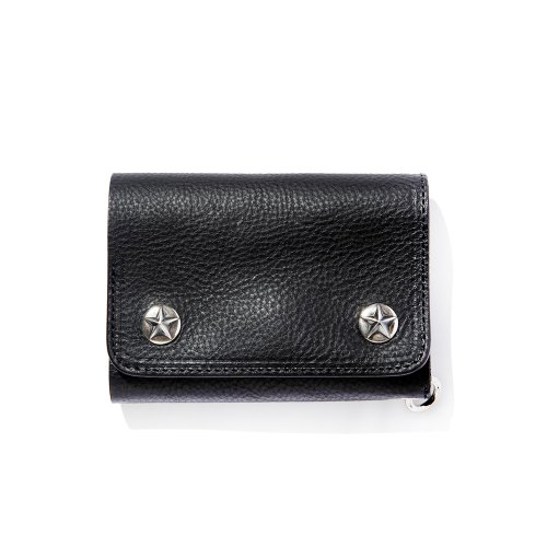 他の写真1: CALEE/Silver star concho flap leather half wallet（Black）［レザーハーフウォレット-23春夏］