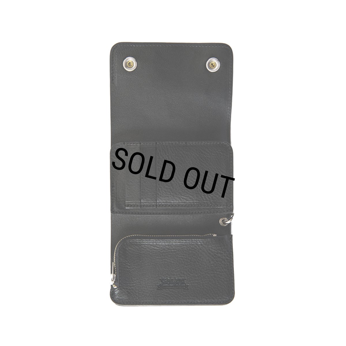 画像4: CALEE/SILVER STAR CONCHO FLAP LEATHER HALF WALLET（BLACK）［レザーハーフウォレット-25春夏］ (4)